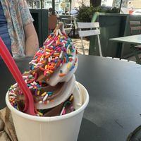 Chocolate and vanilla soft serve 🍦   at Dreamery in Brooklyn