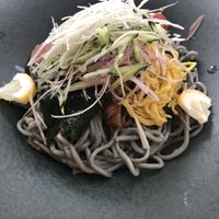 Black noodles  at Chaya Macrobiotics - Shiodome in Tokyo