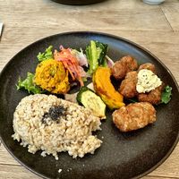 Friend soy meat plate   at Chaya Macrobiotics - Shiodome in Tokyo