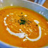 Carrot and Cashew cream soup at Chaya Macrobiotics - Shiodome in Tokyo
