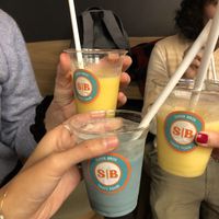 smoothie mango and banana  at Super Bros. in Utrecht