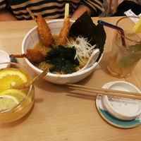 Tempura ramen, fermented 🍍, yuzu tea at CUDO in Wroclaw