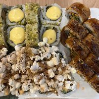 Netflix, smoked fish and pistachio sushis  at CUDO in Wroclaw
