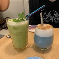 Cucumber lemonade and blue matcha   at CUDO in Wroclaw