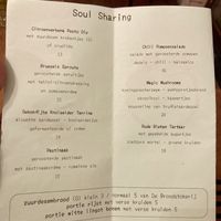Menu  at Soul Kitchen in Ghent