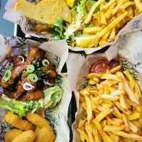 Nuggets, wings, fries, and fish and chips at Paradise - Plant Based Street Kitchen in Strasbourg
