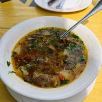 Mushroom soup at Terrace Panorama in Sighnaghi