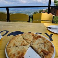 Lobiani (bean stuffed bread) at Terrace Panorama in Sighnaghi