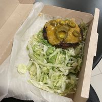 Bunless burger but missing way more than just the bread  at Slutty Vegan in Birmingham