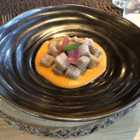 Gnocchi with pepperoni sauce   at Aidin Restaurant in Canazei