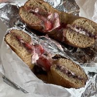 Spring Place Bagel   at Brooklyn Bagel Factory in Cambridge