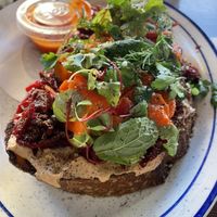 Fermented veggie toast—amazing  at Analog Coffee in Seattle