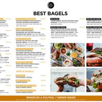 Menu 1/2  at Best Bagel Basilica in Budapest