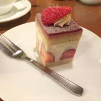 Strawberry shortcake (delicious!) at Chaya Macrobiotics - Hibiya in Tokyo