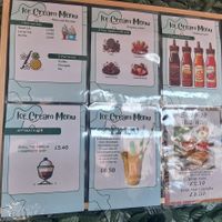 Ice cream menus at The Dough Cartel in Glasgow