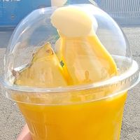 Pineapple juice, pineapple ice cream, and pineapple at The Dough Cartel in Glasgow