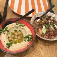 Hummus and moussaka   at Téta Marie in Nice
