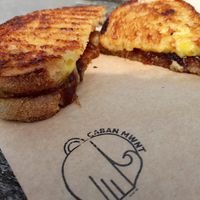 Tasty vegan toastie at Caban Mwnt in Cardigan
