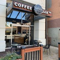 Front of building with outdoor seating  at Yates Coffee Bar in Victoria