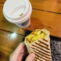 Bacon & tomato breakfast wrap  at Yates Coffee Bar in Victoria