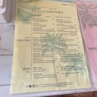 Juices & smoothies menu  at Peachy Juicery in Schiedam