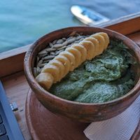 Green machine bowl at Forbidden Fruit in San Pedro La Laguna