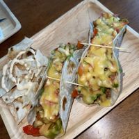 Tacos with ground vegan meat  at Oon Jai Marketplace in Vientiane