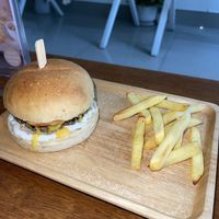 Cheeser burger  at Oon Jai Marketplace in Vientiane