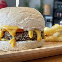 The cheeser burger, 70,000 kip  at Oon Jai Marketplace in Vientiane