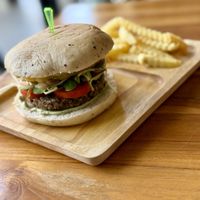 Burger  at Oon Jai Marketplace in Vientiane