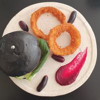 The top down view of their vegan burger. at ARP - 아르프 in Busan