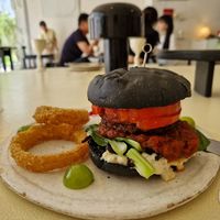 Charcoal burger (signature) at ARP - 아르프 in Busan