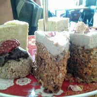 Raw cakes  at Sadhana Kitchen in Enmore