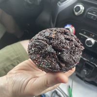 Chocolate Oreo muffin with rainbow sanding sugar    at Yellow & Lavender  in Nashville