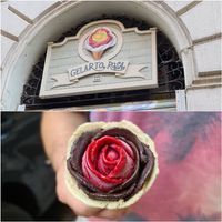 Pistazie vegan, Schoko-Banane vegan, Waldbeere vegan at Gelarto Rosa Grande - Hercegprímás Utca in Budapest