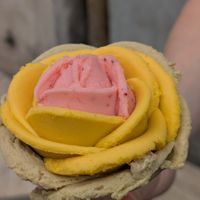 Medium Rose ice cream close-up: 4/5 at Gelarto Rosa Grande - Hercegprímás Utca in Budapest