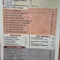 This is their menu as of 21st of April 2025 at Dieu Huong in Falls Church