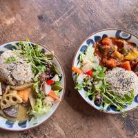 two vegan lunch options at mobile in Tsuruta