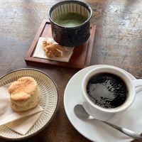 coffee, matcha, scone at mobile in Tsuruta