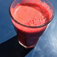 Beet juice blend at Vortex Juice Bar and Cafe in Lopez Island