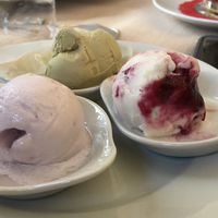Delicious Ice cream sampling  at PiranArt Restaurant & Gelateria & Caffeteria in Piran