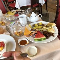 Tea and stuff from the vegan table  at PiranArt Restaurant & Gelateria & Caffeteria in Piran