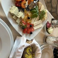 Vegan cheese plate with homemade bread   at PiranArt Restaurant & Gelateria & Caffeteria in Piran