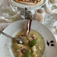 Pistacchio gnocci & pizza   at PiranArt Restaurant & Gelateria & Caffeteria in Piran