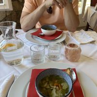 Free vegetable broth  at PiranArt Restaurant & Gelateria & Caffeteria in Piran
