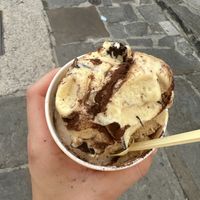 Tiramisu and banana ice cream   at PiranArt Restaurant & Gelateria & Caffeteria in Piran