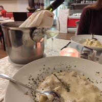 Gnocci with trufles and gnocci with pistachio sauce at PiranArt Restaurant & Gelateria & Caffeteria in Piran