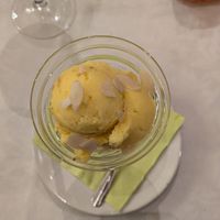 Mango ice cream at PiranArt Restaurant & Gelateria & Caffeteria in Piran