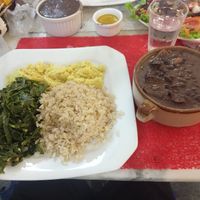 Vegan feijoada with farofa, kale and whole grain rice. at Só Verde - Botafogo in Rio De Janeiro