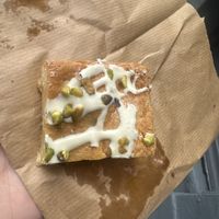 Lemon white chocolate Blondie, very delicious  at Jungle Electric in East London